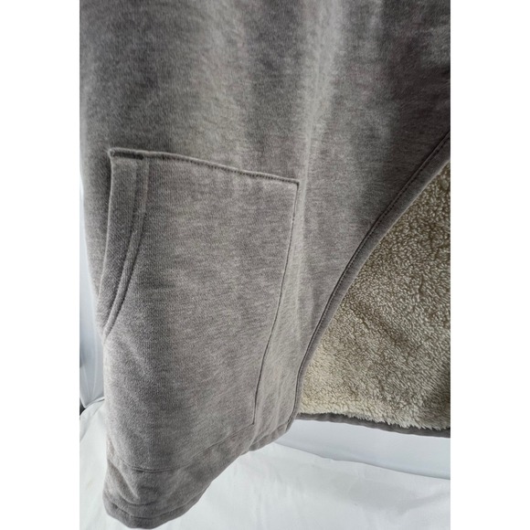 LL Bean Women's Cozy Sherpa Lined Cardigan Sweatshirt Jacket Taupe L - Picture 5 of 11